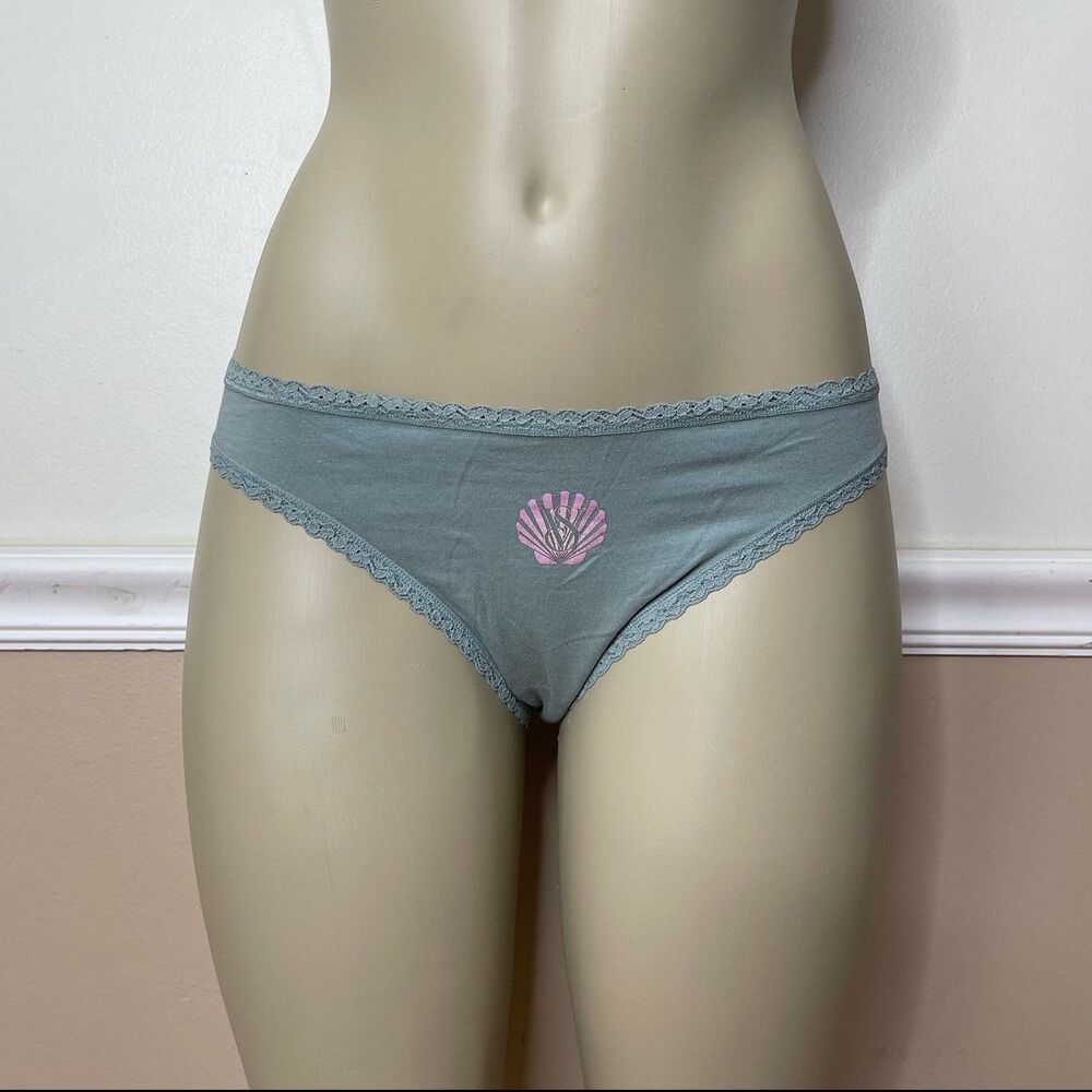 Victoria's Secret VS Sea Shell Print Cotton Lace-Trim Bikini Panty